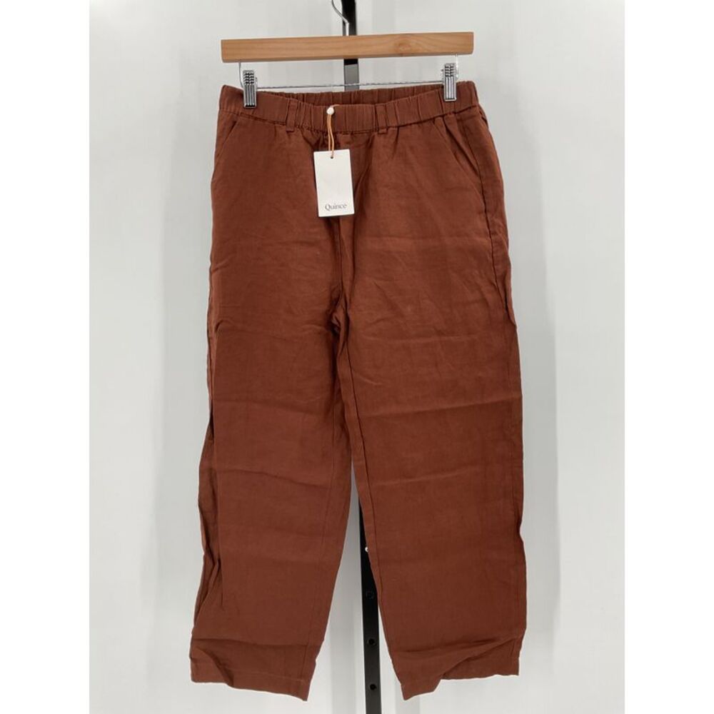 Quince Women's 100% European Linen Pants Red S